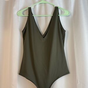 ReoRia Olive V-Neck Bodysuit